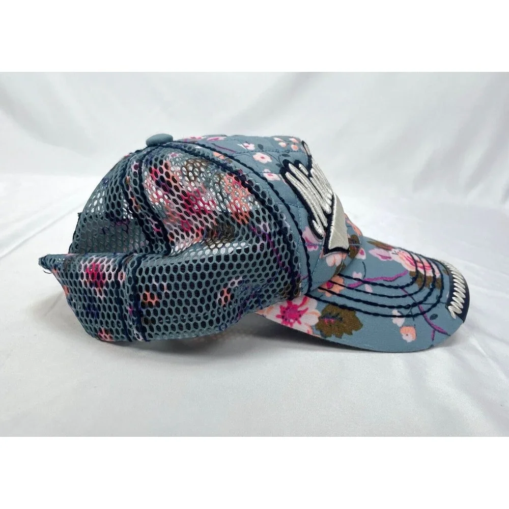 Miami Beach Robin Ruth Blue Floral‎ Hat Embroidery Snapback